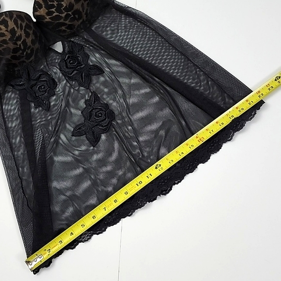 Victoria's Secret Women's Black Babydoll Lingerie Floral Lace Underwire Size 34B - Picture 14 of 14